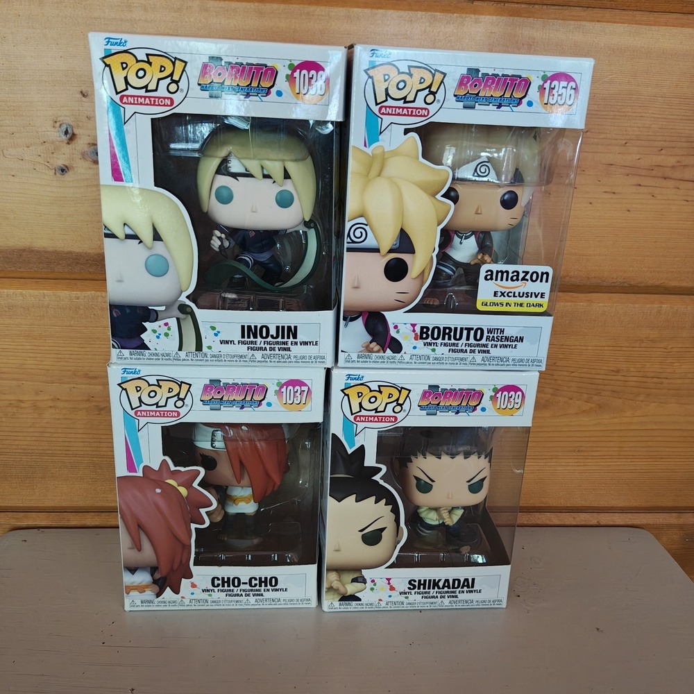 Boruto Funko Pop lot 1356 1037 1038 1039 Shikadai Inojin‎ Cho-Cho Ino-Shika-Cho